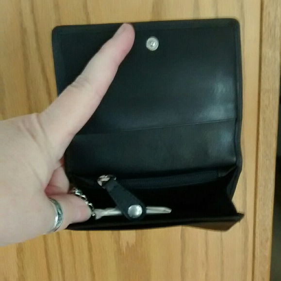 Coach Black Glove Leather Coin Card Case - Picture 4 of 5
